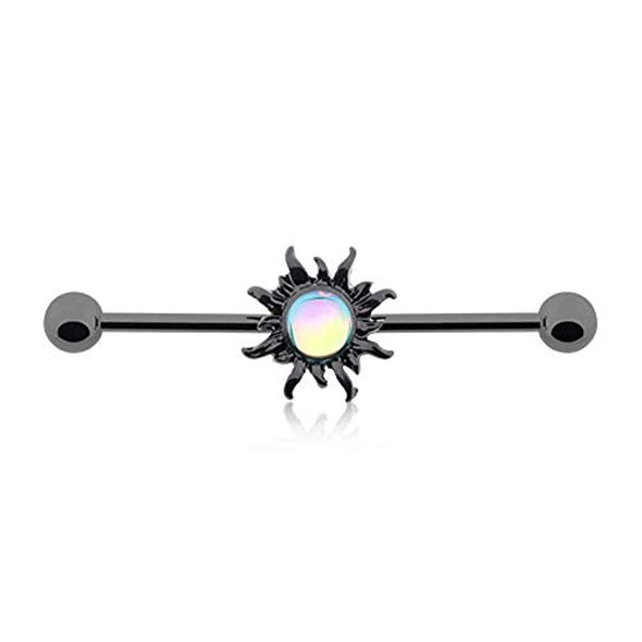 Blackline PVD Revo Sun WildKlass Industrial Barbell-WildKlass Jewelry