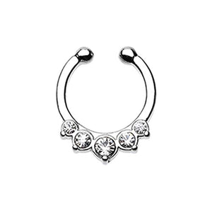 Classic Multi-Gem Precia WildKlass Fake Septum Clip-On Ring-WildKlass Jewelry