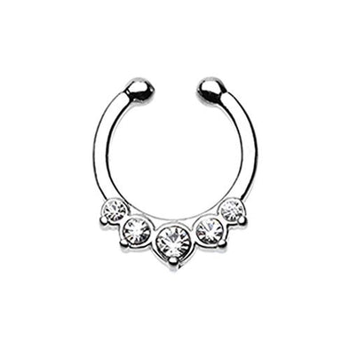 Classic Multi-Gem Precia WildKlass Fake Septum Clip-On Ring-WildKlass Jewelry
