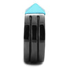 WildKlass Stainless Steel Ring IP Light Black (IP Gun) Men Synthetic Sea Blue-WildKlass Jewelry