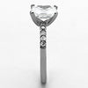 WildKlass Stainless Steel Engagement Ring High Polished (no Plating) Women AAA Grade CZ Clear-WildKlass Jewelry