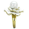 WildKlass Stainless Steel Ring IP Gold Women Synthetic White-WildKlass Jewelry