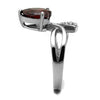 WildKlass Stainless Steel Ring High Polished Women AAA Grade CZ Garnet-WildKlass Jewelry