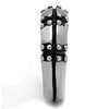 WildKlass Stainless Steel Ring High Polished Men Epoxy Jet-WildKlass Jewelry