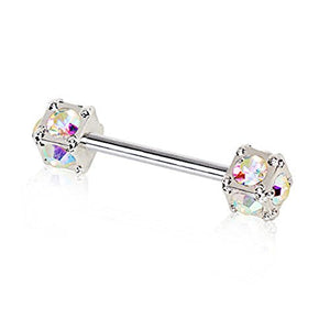 316L Stainless Steel Aurora Cube WildKlass Nipple Bar-WildKlass Jewelry
