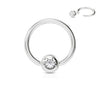 WildKlass Press Fit Gem Ball 316L Surgical Steel Captive Bead Ring-WildKlass Jewelry