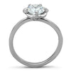 WildKlass Stainless Steel Flower Ring High Polished (no Plating) Women AAA Grade CZ Clear-WildKlass Jewelry