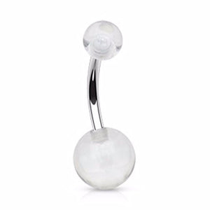 Acrylic WildKlass Balls 316L Surgical Stainless Steel WildKlass Navel Rings (Sold by Piece)-WildKlass Jewelry