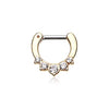 Golden Multi-Gem Precia WildKlass Septum Clicker-WildKlass Jewelry