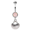 316L Stainless Steel Seashell Dangle WildKlass Navel Ring-WildKlass Jewelry