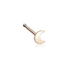 Golden Dainty Crescent Moon Icon Nose Stud Ring 316L Surgical Steel-WildKlass Jewelry