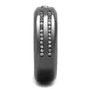 WildKlass Stainless Steel Ring IP Light Black (IP Gun) Men AAA Grade CZ Clear-WildKlass Jewelry