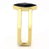 WildKlass Stainless Steel Ring IP Gold Women Top Grade Crystal Jet-WildKlass Jewelry