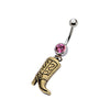WildKlass Navel with Cowboy Boot Dangle Charm 14g 7/16's-WildKlass Jewelry