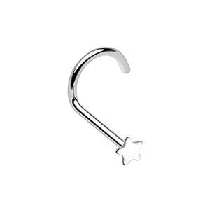Steel Star WildKlass Nose Screw Ring-WildKlass Jewelry