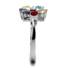 WildKlass Stainless Steel Ring High Polished Women AAA Grade CZ Multi Color-WildKlass Jewelry