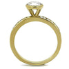 WildKlass Stainless Steel Ring IP Gold Women AAA Grade CZ Clear-WildKlass Jewelry