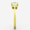 WildKlass Stainless Steel Solitaire Ring IP Gold Women AAA Grade CZ Clear-WildKlass Jewelry