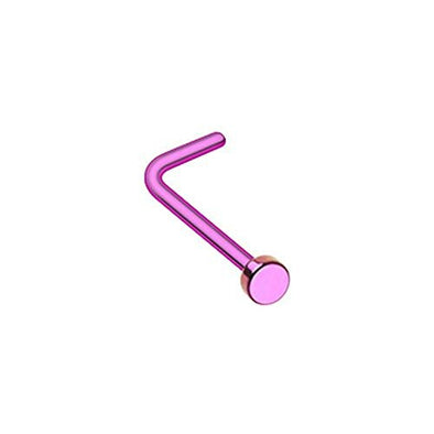 Colored Plate Basic Steel WildKlass L-Shape Nose Ring-WildKlass Jewelry