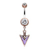Vintage Stone Spear Belly Button Ring 316L Surgical Steel-WildKlass Jewelry