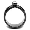 WildKlass Stainless Steel Ring IP Light Black (IP Gun) Men Top Grade Crystal Clear-WildKlass Jewelry