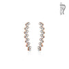 Pair of Crystal Paved Lined Squares WildKlass Ear Crawler/Ear Climber-WildKlass Jewelry