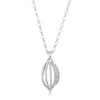 WildKlass Rhodium Plated Contemporary Clear Crystal Drop Necklace-WildKlass Jewelry