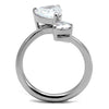WildKlass Stainless Steel Ring High Polished Women AAA Grade CZ Clear-WildKlass Jewelry