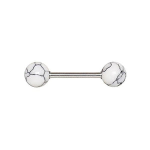 316L Stainless Steel WildKlass Nipple Bar with Synthetic Stone-WildKlass Jewelry