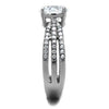 WildKlass Stainless Steel Ring High Polished Women AAA Grade CZ Clear-WildKlass Jewelry