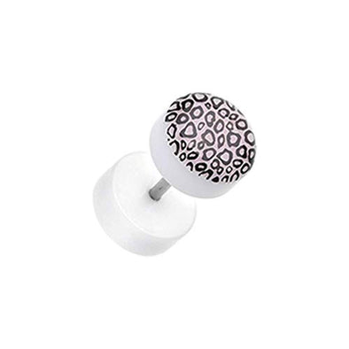 Glow in the Dark Leopard Acrylic WildKlass Fake Plug-WildKlass Jewelry