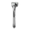WildKlass Stainless Steel Ring High Polished Women AAA Grade CZ Clear-WildKlass Jewelry