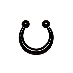 WildKlass PVD Plated Fake Septum Clicker with Removable Balls-WildKlass Jewelry
