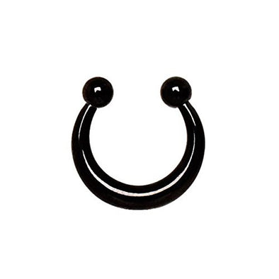 WildKlass PVD Plated Fake Septum Clicker with Removable Balls-WildKlass Jewelry