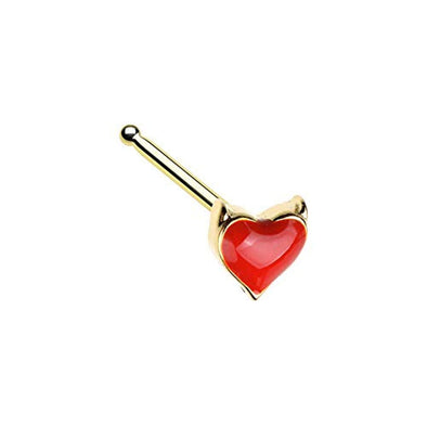 Golden Devil's Heart WildKlass Nose Stud Ring-WildKlass Jewelry