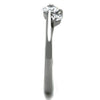 WildKlass Stainless Steel Ring High Polished (no Plating) Women AAA Grade CZ Clear-WildKlass Jewelry