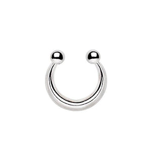 316L Stainless Steel Fake WildKlass Septum Clicker with Removable Balls-WildKlass Jewelry
