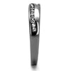 WildKlass Stainless Steel Ring IP Light Black (IP Gun) Women Top Grade Crystal Clear-WildKlass Jewelry