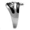 WildKlass Stainless Steel Ring Two-Tone IP Black Women-WildKlass Jewelry