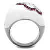 WildKlass Stainless Steel Ring High Polished (no Plating) Women Top Grade Crystal Ruby-WildKlass Jewelry