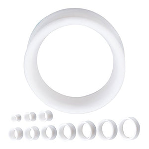 Double Flared Thick Wall Wearable White Silicone Eyelets-WildKlass Jewelry