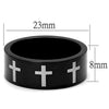 WildKlass Stainless Steel Ring Two-Tone IP Black Men-WildKlass Jewelry