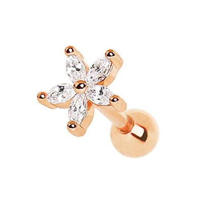 WildKlass Rose Gold Plated Dainty Flower Cartilage Earring-WildKlass Jewelry