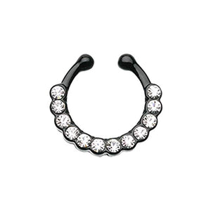 Colorline Glistening Multi-Gem WildKlass Fake Septum Clip-On Ring-WildKlass Jewelry