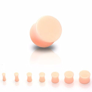 Flesh Tone Acrylic Solid WildKlass Saddle Plugs-WildKlass Jewelry