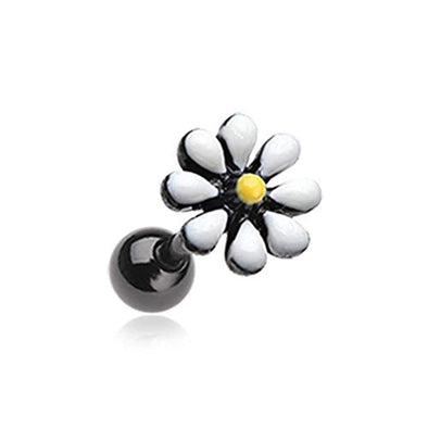 Blackline Spring Blossom Flower WildKlass Cartilage Tragus Earring-WildKlass Jewelry