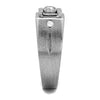WildKlass Stainless Steel Ring High Polished Men AAA Grade CZ Clear-WildKlass Jewelry