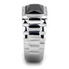 WildKlass Stainless Steel Ring High Polished (no Plating) Men Synthetic Jet-WildKlass Jewelry