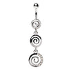 316L Stainless Steel Jeweled Coils Dangle WildKlass Navel Ring-WildKlass Jewelry