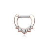 Rose Gold Multi-Gem Precia WildKlass Septum Clicker-WildKlass Jewelry